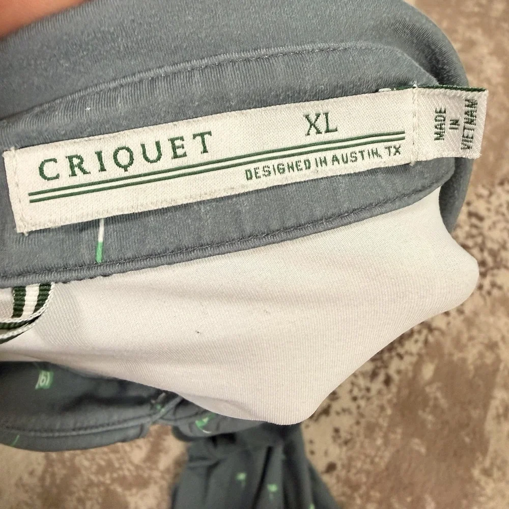 Criquet Tour Range Flag Print Mens XL Golf All Over Graphic Polo Shirt Gray‎